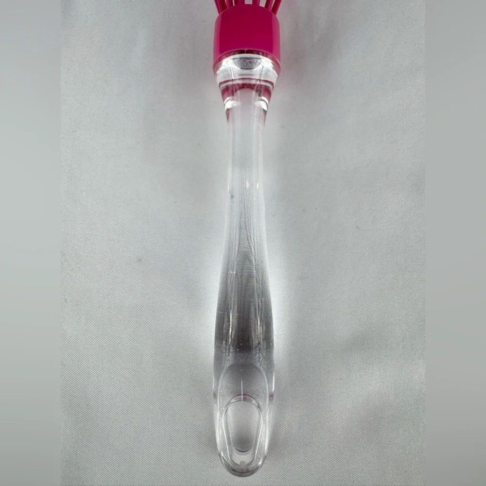 Pink Silicone Wire Whisk with Clear Handle